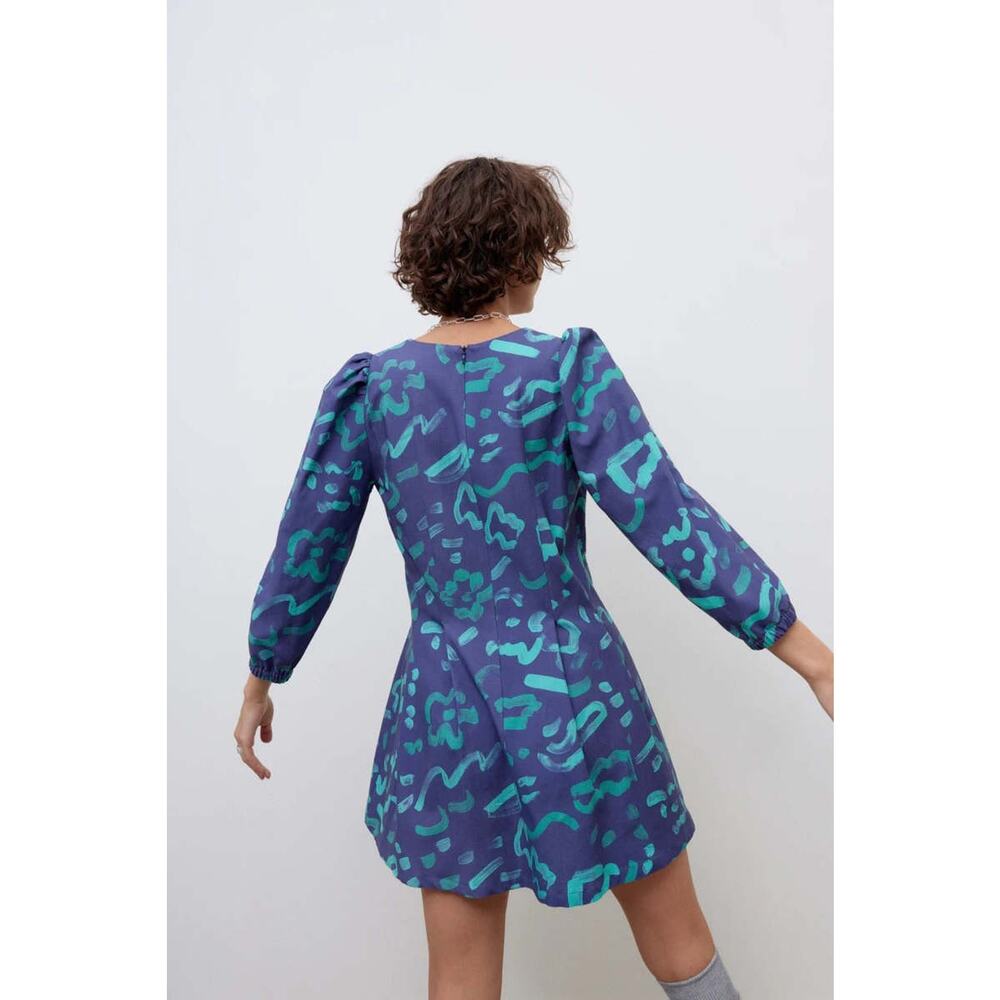Eve Gravel Moana Dress Navy Blue Size Medium NWT MSRP: $268 - Picture 2 of 8